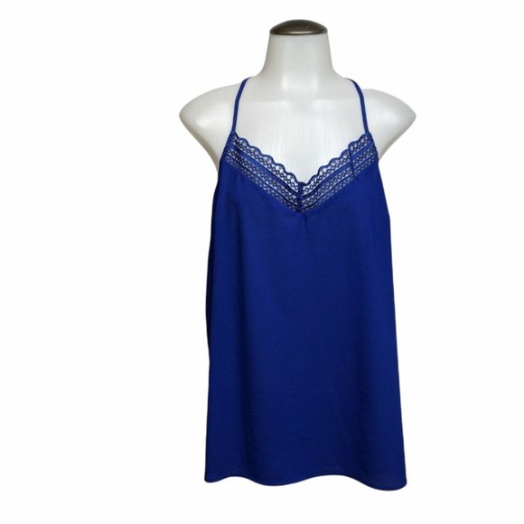 Anthropologie Tops - Anthropologie Paper Crane Sleeveless Cobalt Blue High Low L